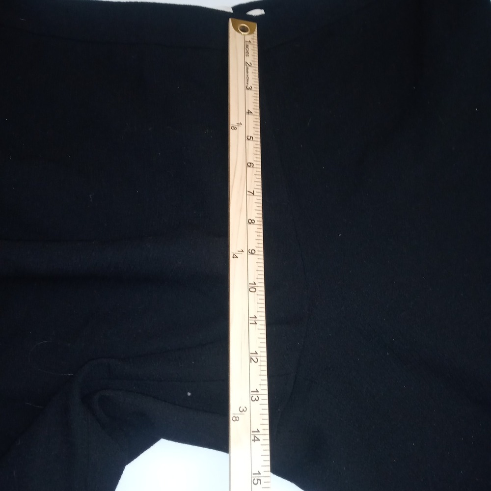 LAFAYETTE 148 sz 16 Dalton Wool Crepe Black Wide Leg Trousers Pants act 36" x29" - Picture 4 of 9